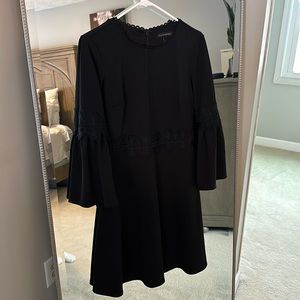 Black lace flare sleeve dress